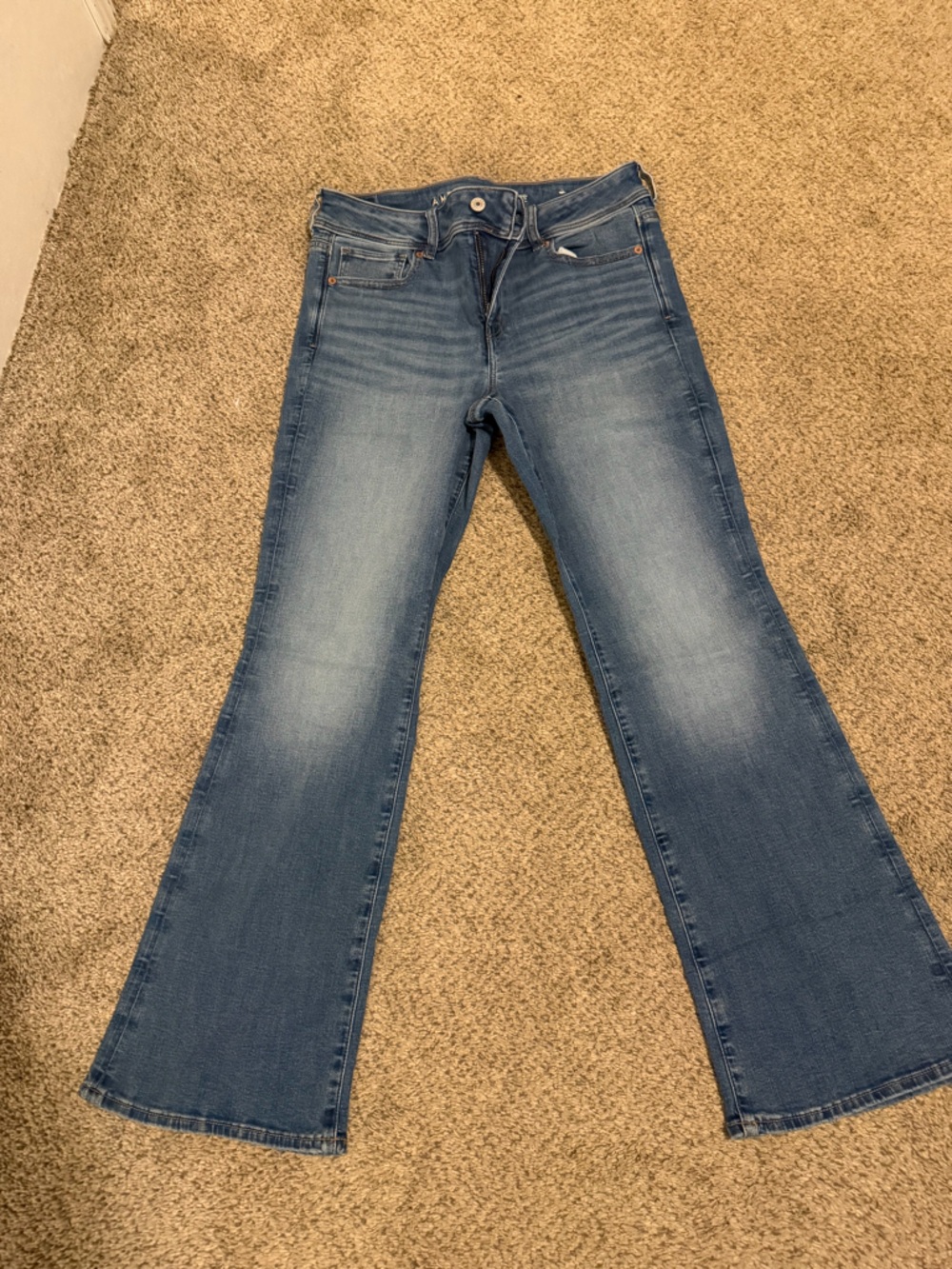 American Eagle Outfitters Women's Medium Blue Straight Leg Jeans